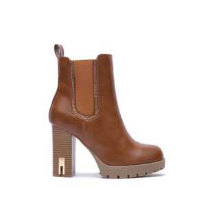 Bottine à talon haut avec strass discrets