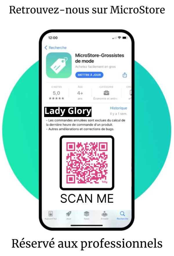 QrCode vers la boutique Lady Glorys sur la plateforme Microstore